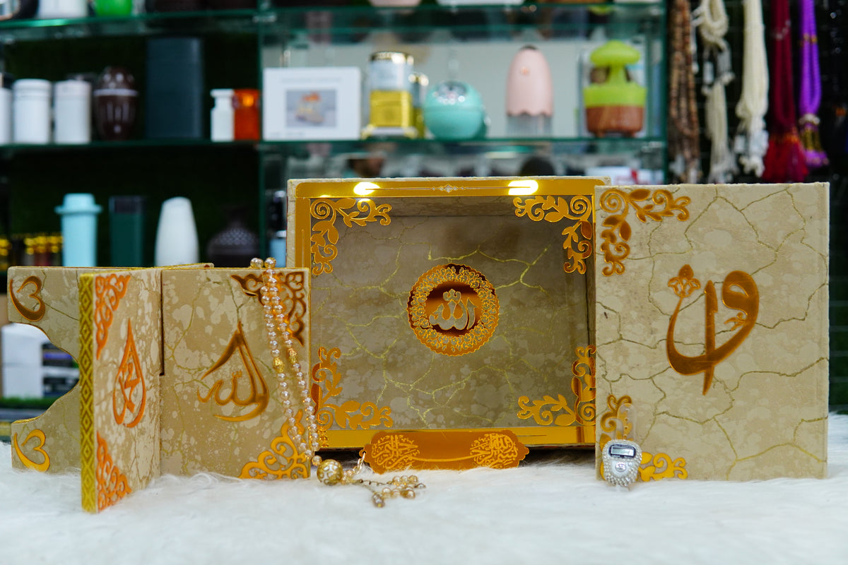 Skin Texture Acrylic Quran Pak Set with Jaynamaz