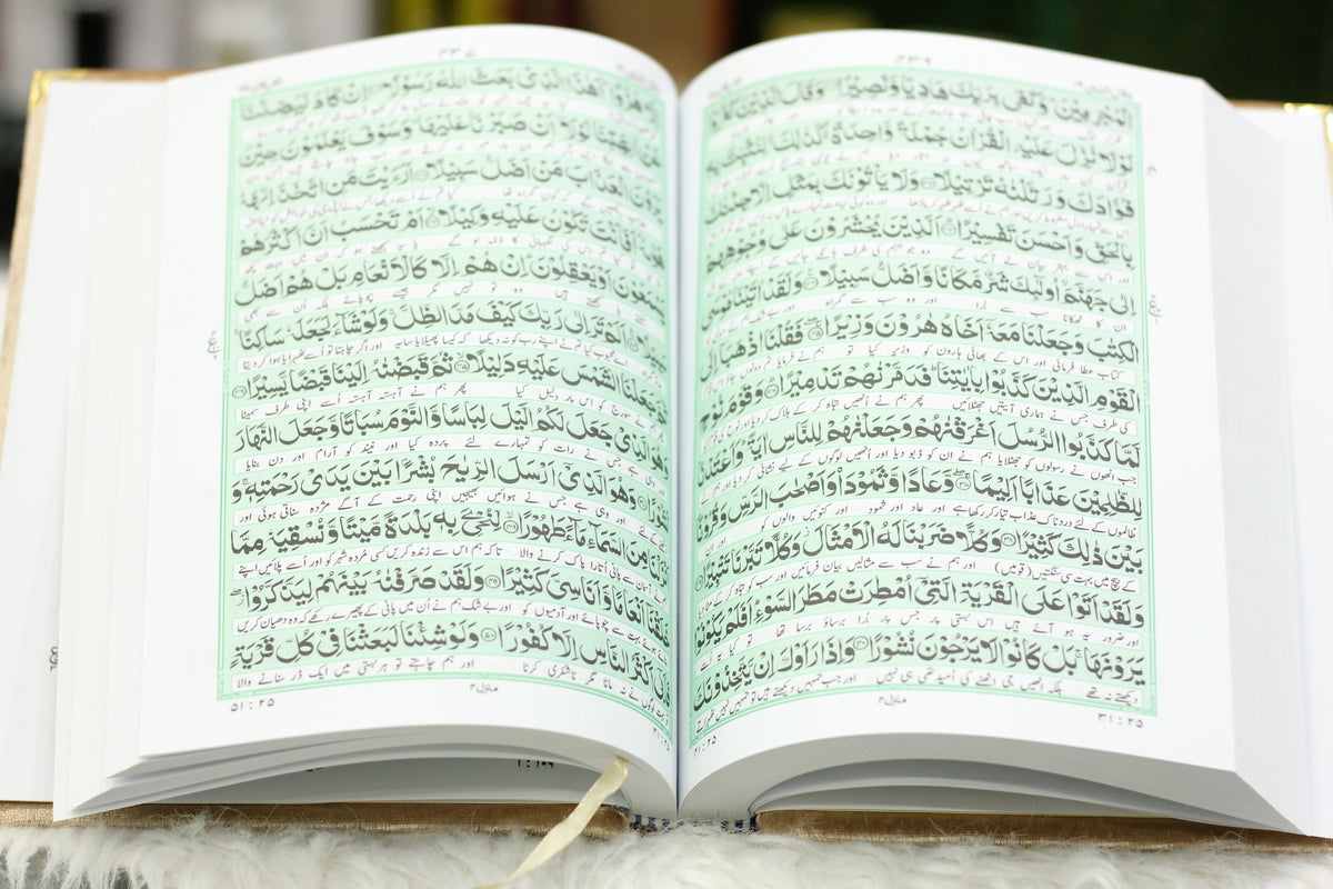Skin Golden Acrylic Box Quran Pak with Rehal, Tasbih, and Counter