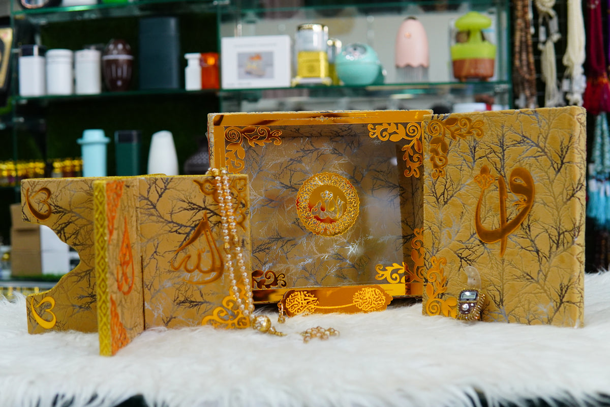 Skin Texture Acrylic Quran Pak Set with Jaynamaz
