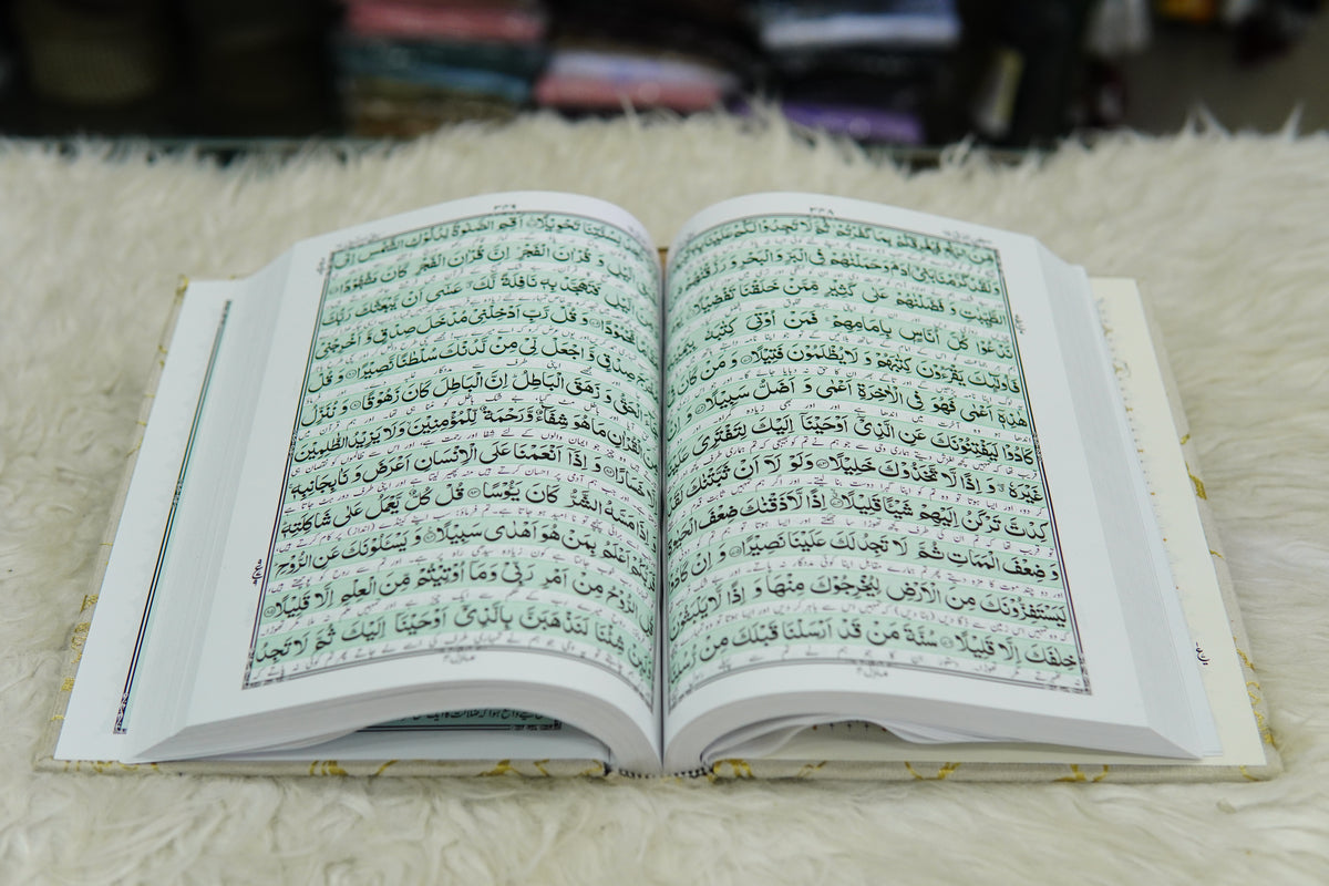 White Texture Acrylic Quran Pak Set with Jaynamaz
