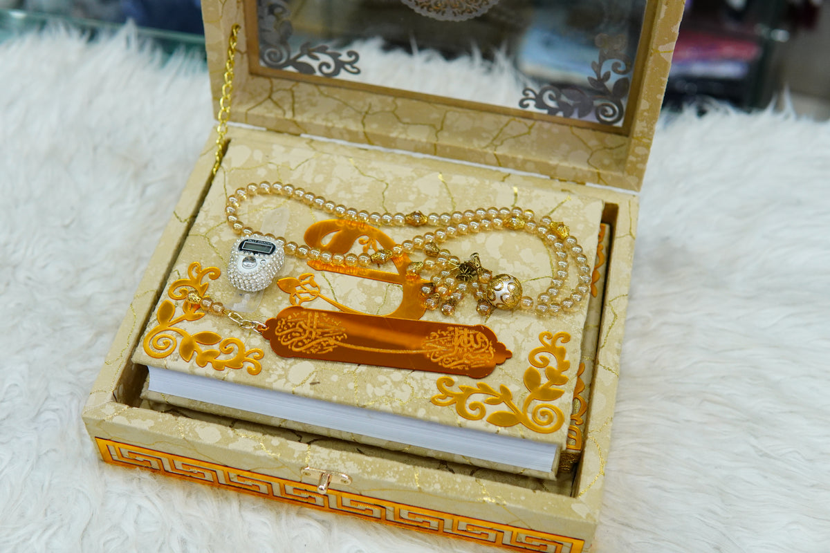 Skin Texture Acrylic  Quran Pak Set with Jaynamaz
