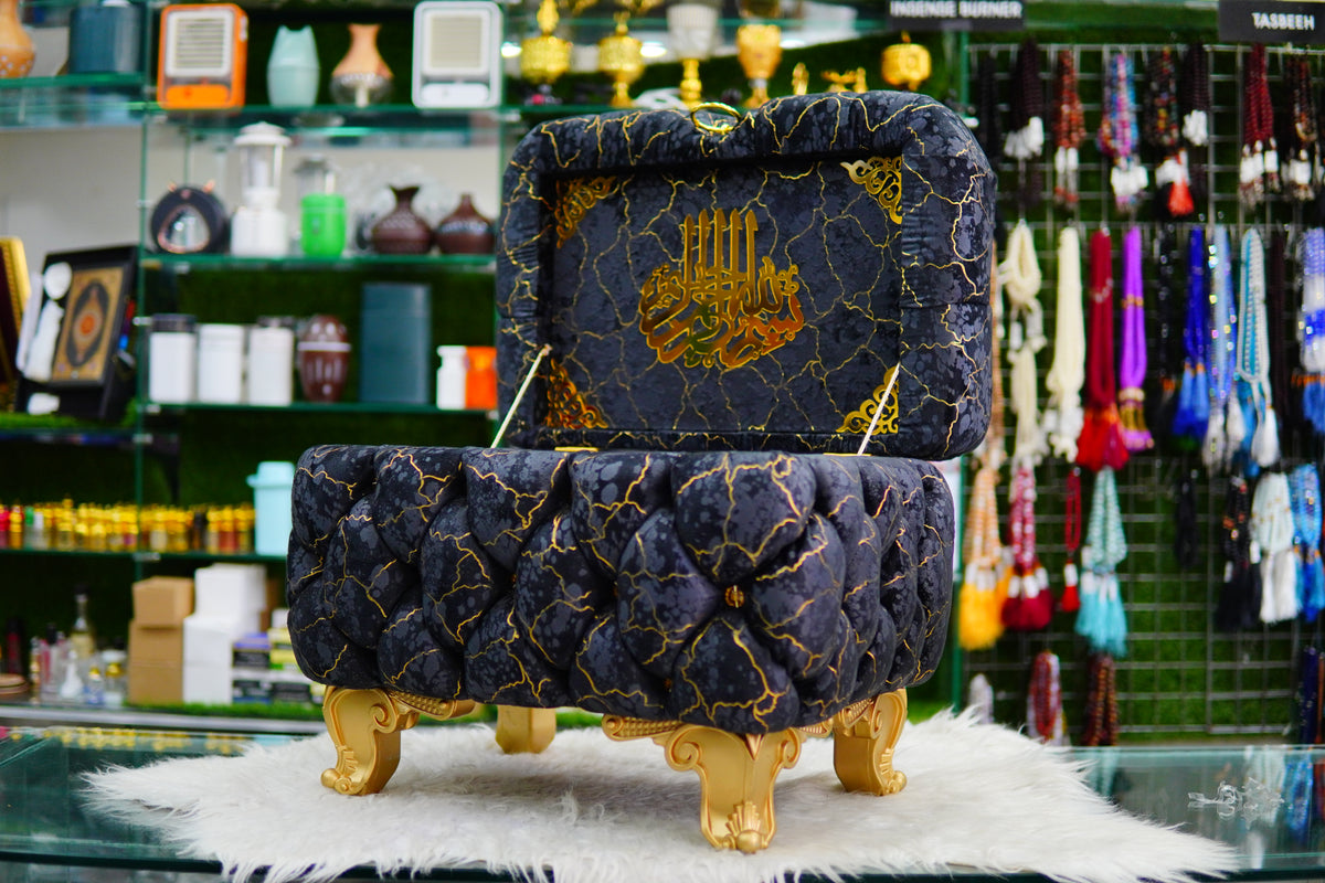 Makhzan-e-Mubarak Black Tecture Quran With Jayenamaz Set