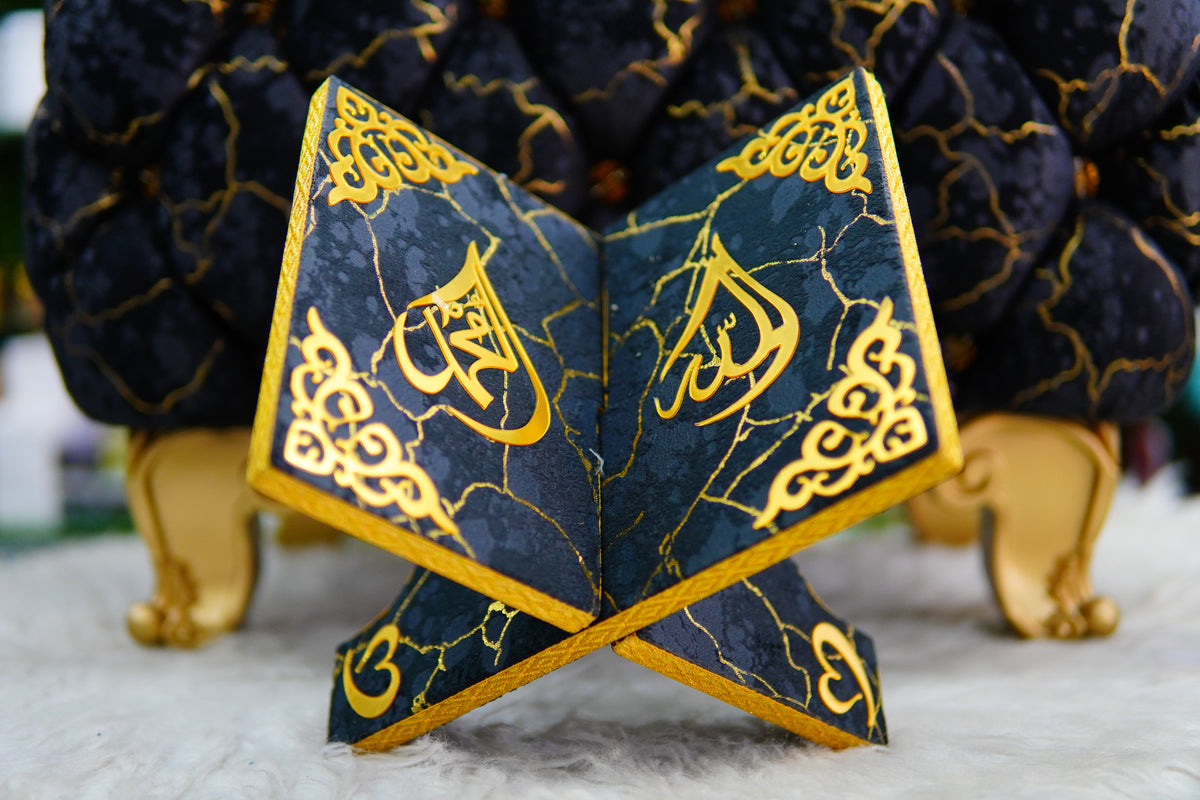 Makhzan-e-Mubarak Black Tecture Quran With Jayenamaz Set