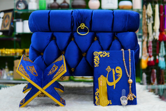 Makhzan-e-Mubarak Blue Quran With Jayenamaz Set