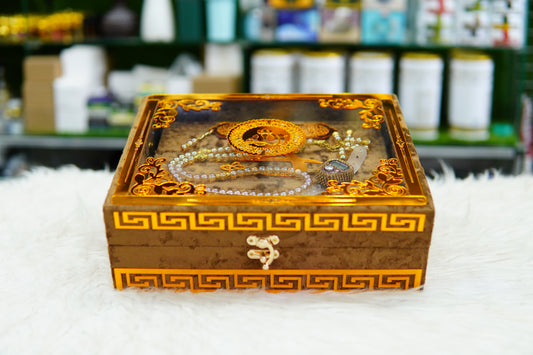 Brown Acrylic Quran Pak Set with Jaynamaz
