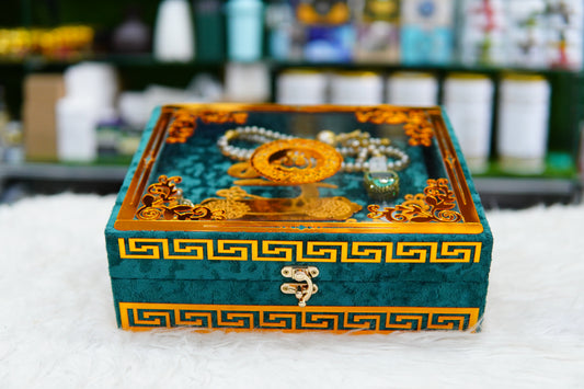 Green Acrylic Quran Pak Set with Jaynamaz