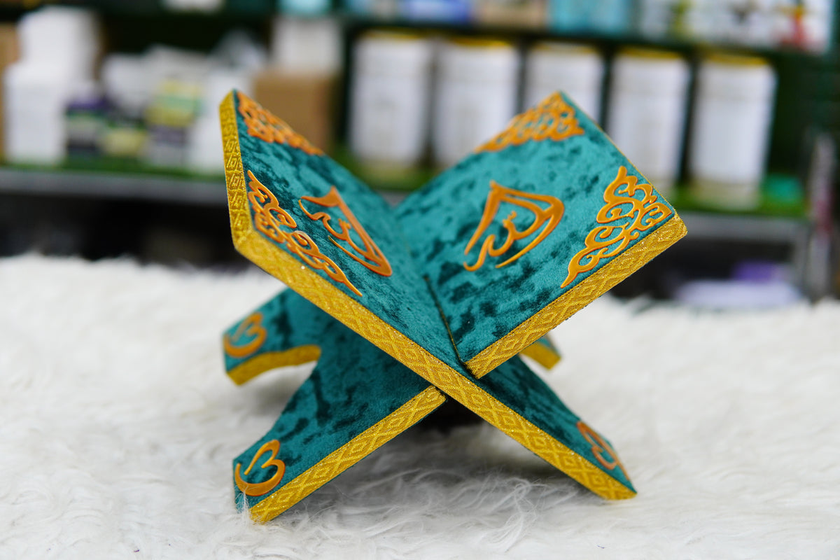 Green Acrylic Quran Pak Set with Jaynamaz
