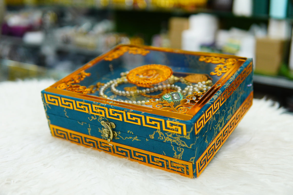 Zinc Texture Acrylic Quran Pak Set with Jaynamaz