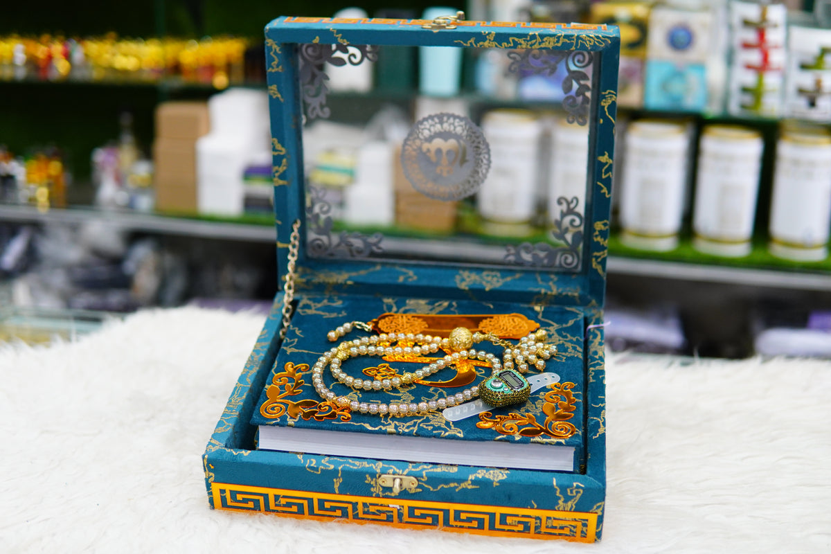 Zinc Texture Acrylic Quran Pak Set with Jaynamaz