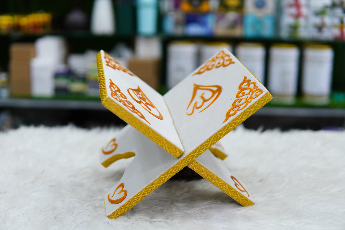 White Acrylic Quran Pak Set with Jaynamaz