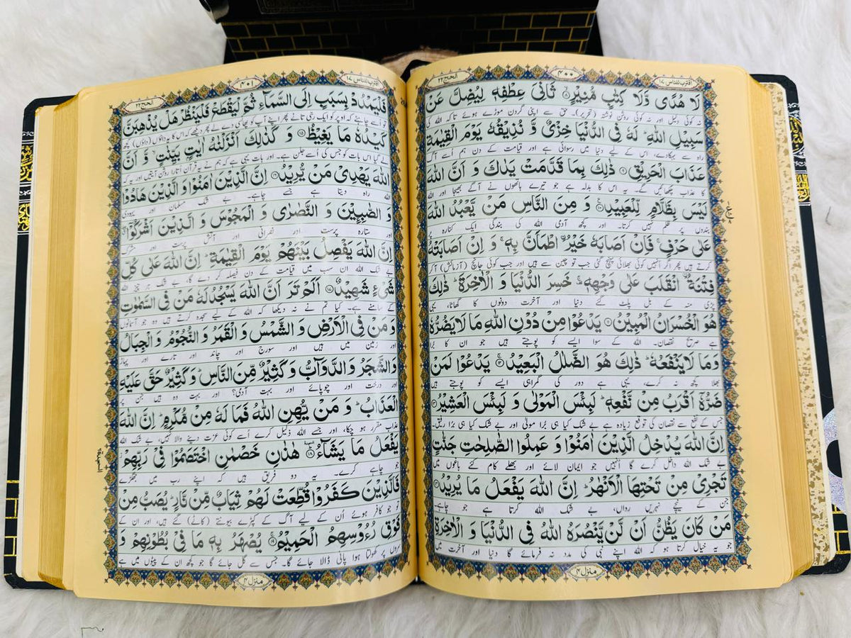 Ghilaf-e-Kaba Design Quran Pak with Premium Bag
